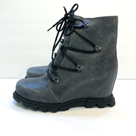 Sorel Joan of Arctic III Gray Wedge Boots - Picture 4 of 9